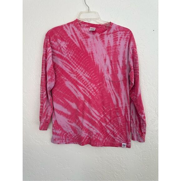 PINK VICTORIA'S SECRET Oversized SMALL Tie Dye long sleeve shirt - Picture 1 of 9